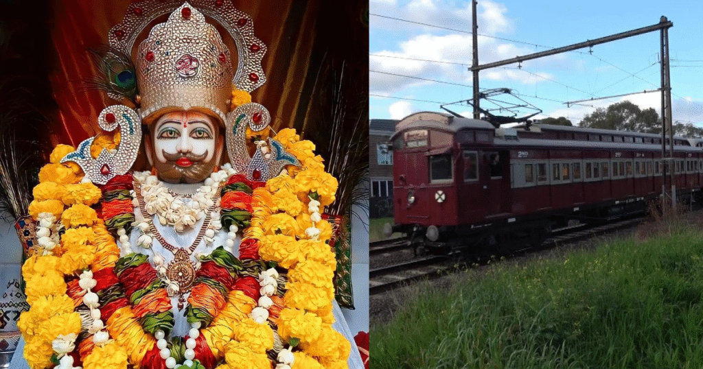 खाटू श्याम मंदिर का विहंगम दृश्य, भक्तों से भरा प्रांगण